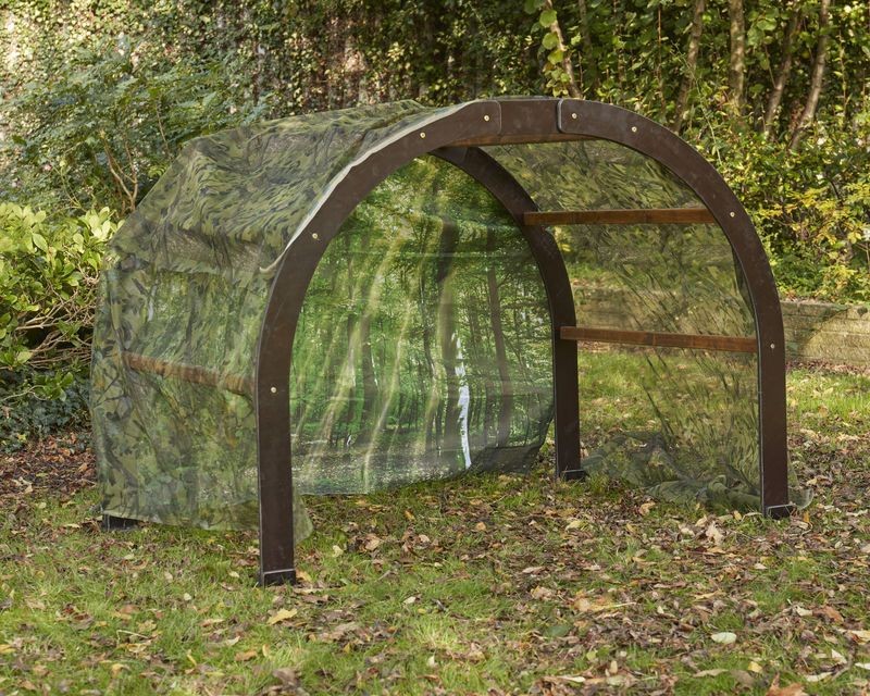 RINCÓN DE CALMA CON ARCO DE MADERA PARA PATIO - PEQUEÑO