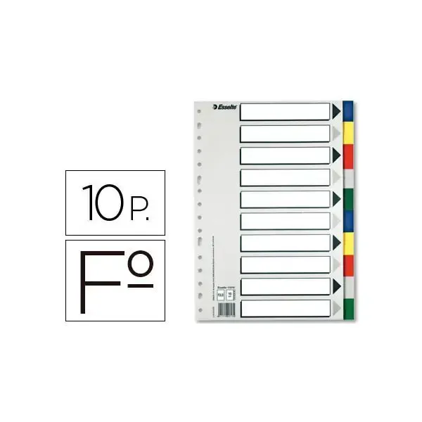 JUEGO DE 10 SEPARADORES Folio PLASTICO ESSELTE 2.webp