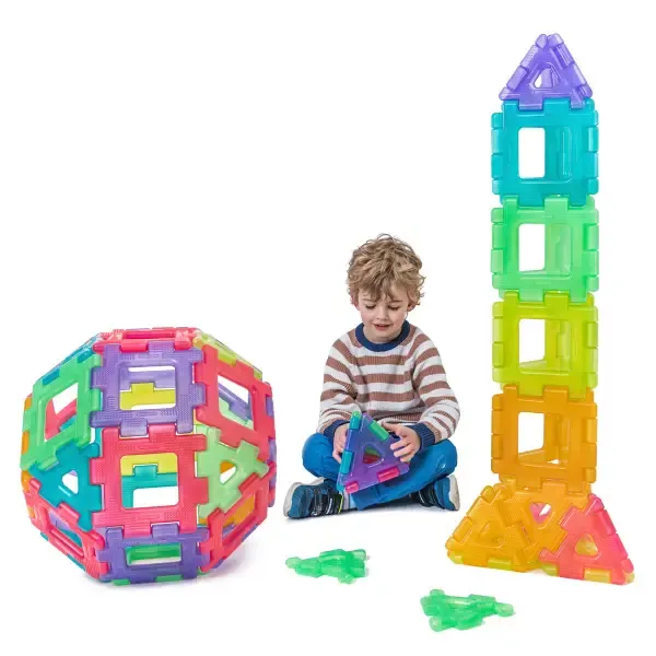 CONSTRUCCIÓN GIGANTE POLYDRON TRASLÚCIDO 60 Piezas 3.webp