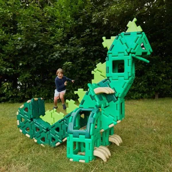 CONSTRUCCIÓN GIGANTE POLYDRON RECICLADA DINOSAURIOS 130 Piezas 2.webp