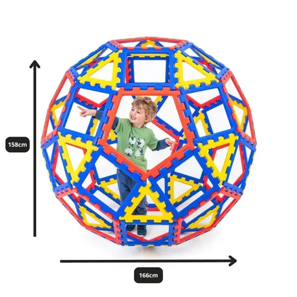CONSTRUCCIÓN XL POLYDRON RECICLADA CÚPULA GEODÉSICA 62  Piezas 4.webp