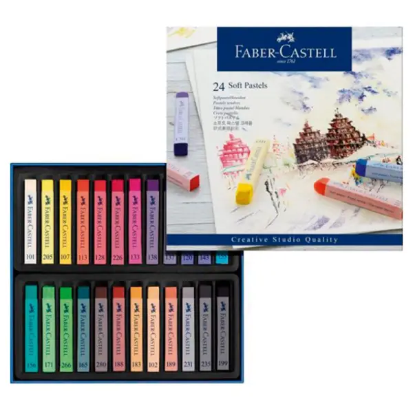 TIZA PASTEL BLANDA FABER 24 COLORES