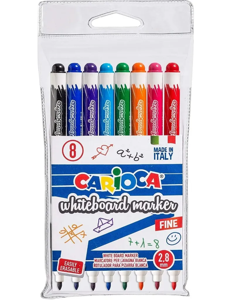 [498335] ROTULADOR DE PIZARRA BLANCA CARIOCA FINO 8 COLORES