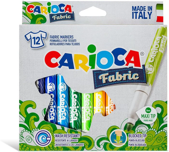 [498337] ROTULADOR TEXTIL CARIOCA GRUESO 12 COLORES