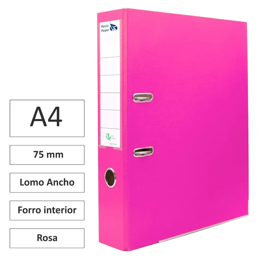 [180742] ARCHIVADOR RADO A4 LOMO ANCHO 75mm ROSA