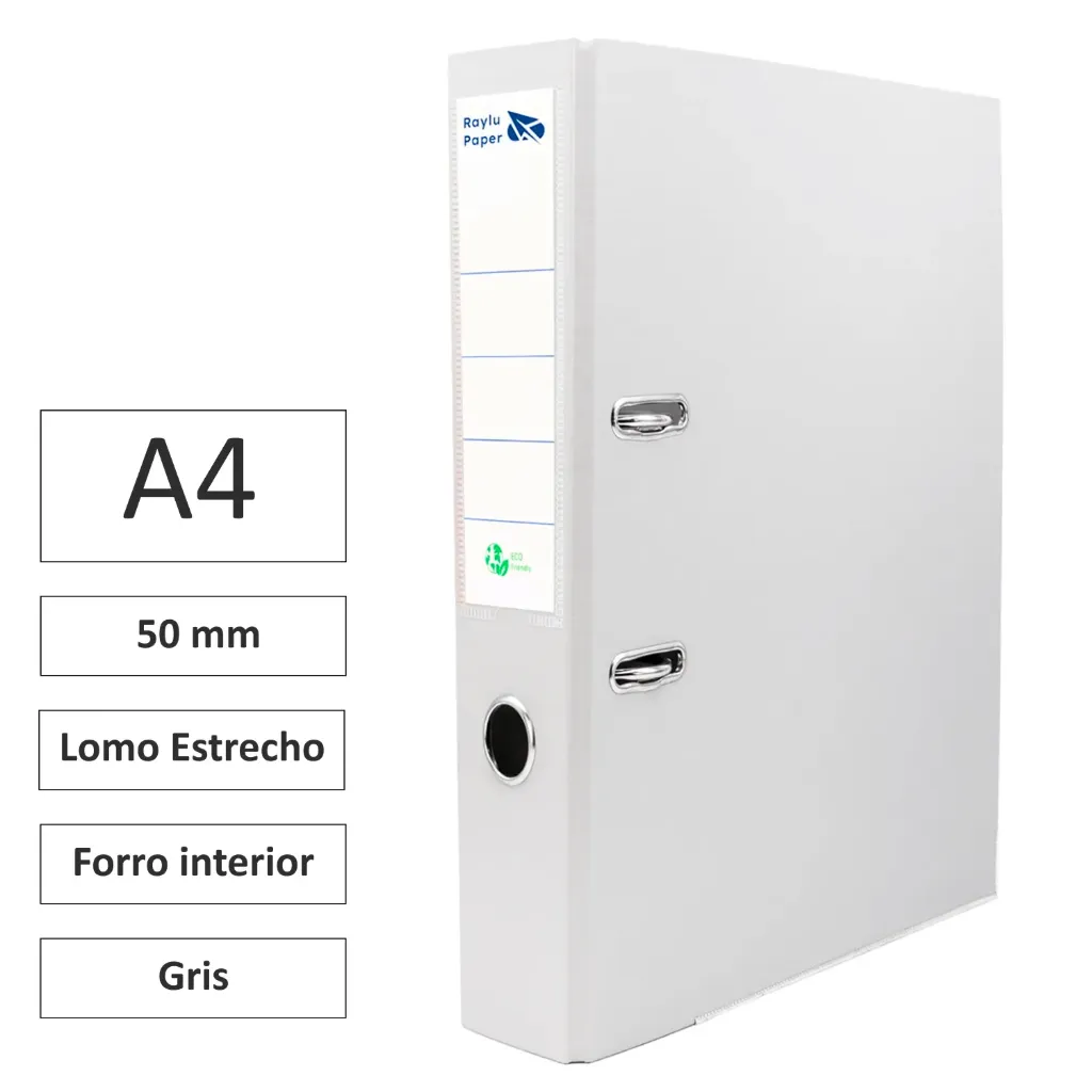 [180376] ARCHIVADOR RADO A4 LOMO ESTRECHO 50mm GRIS