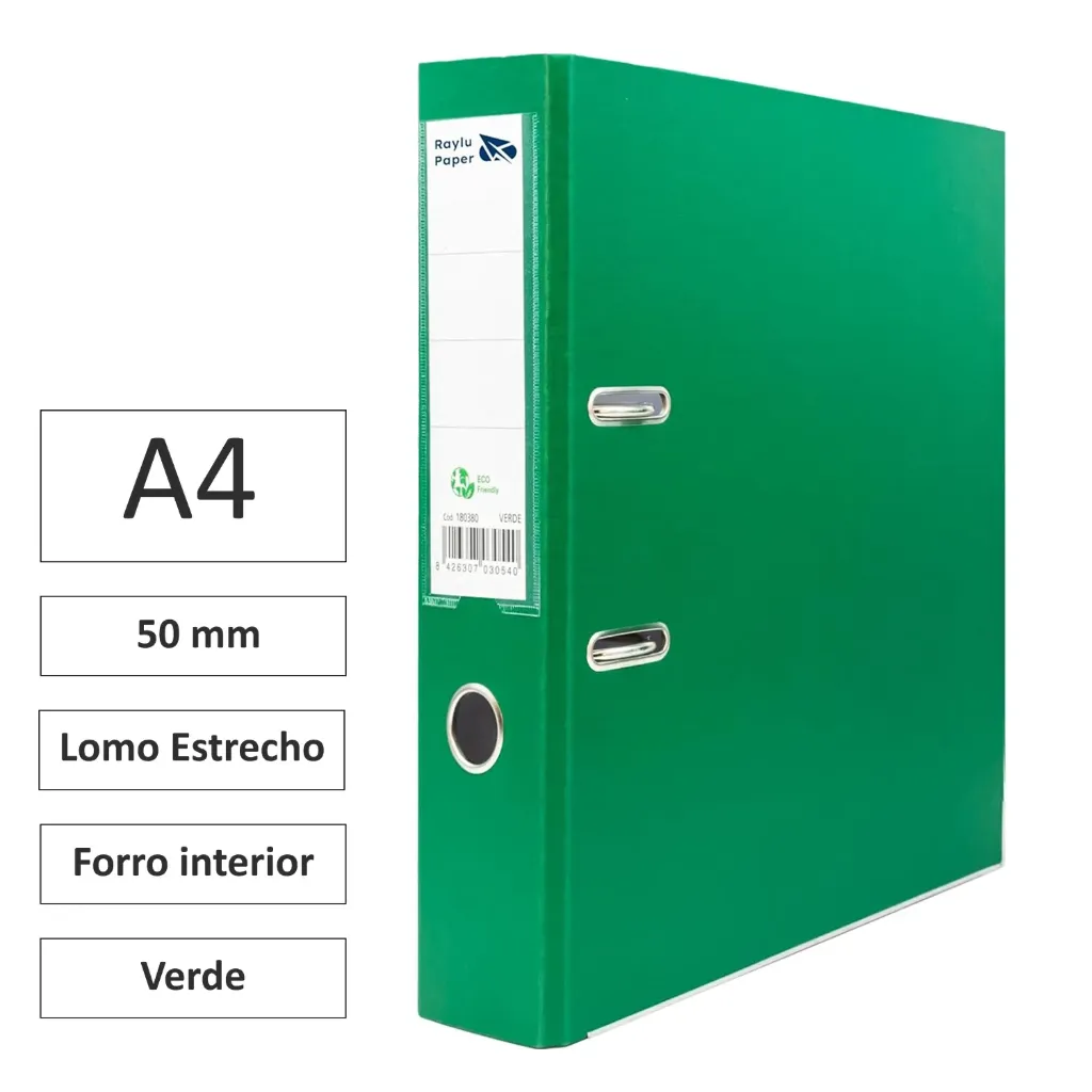 [180374] ARCHIVADOR RADO A4 LOMO ESTRECHO 50mm VERDE