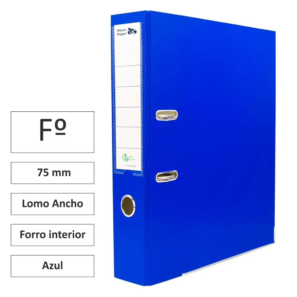 [181005] ARCHIVADOR RADO Folio LOMO ANCHO 75mm AZUL