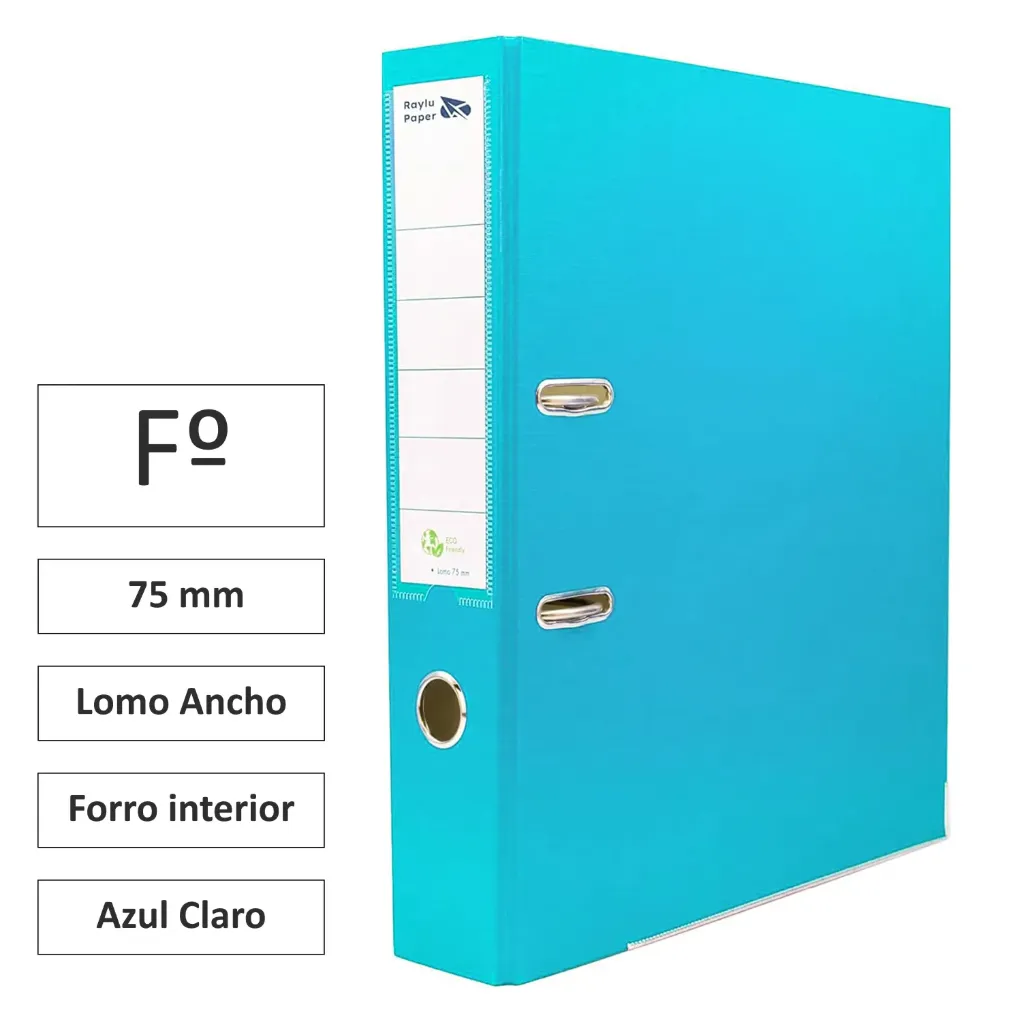 [180745] ARCHIVADOR RADO Folio LOMO ANCHO 75mm AZUL CLARO