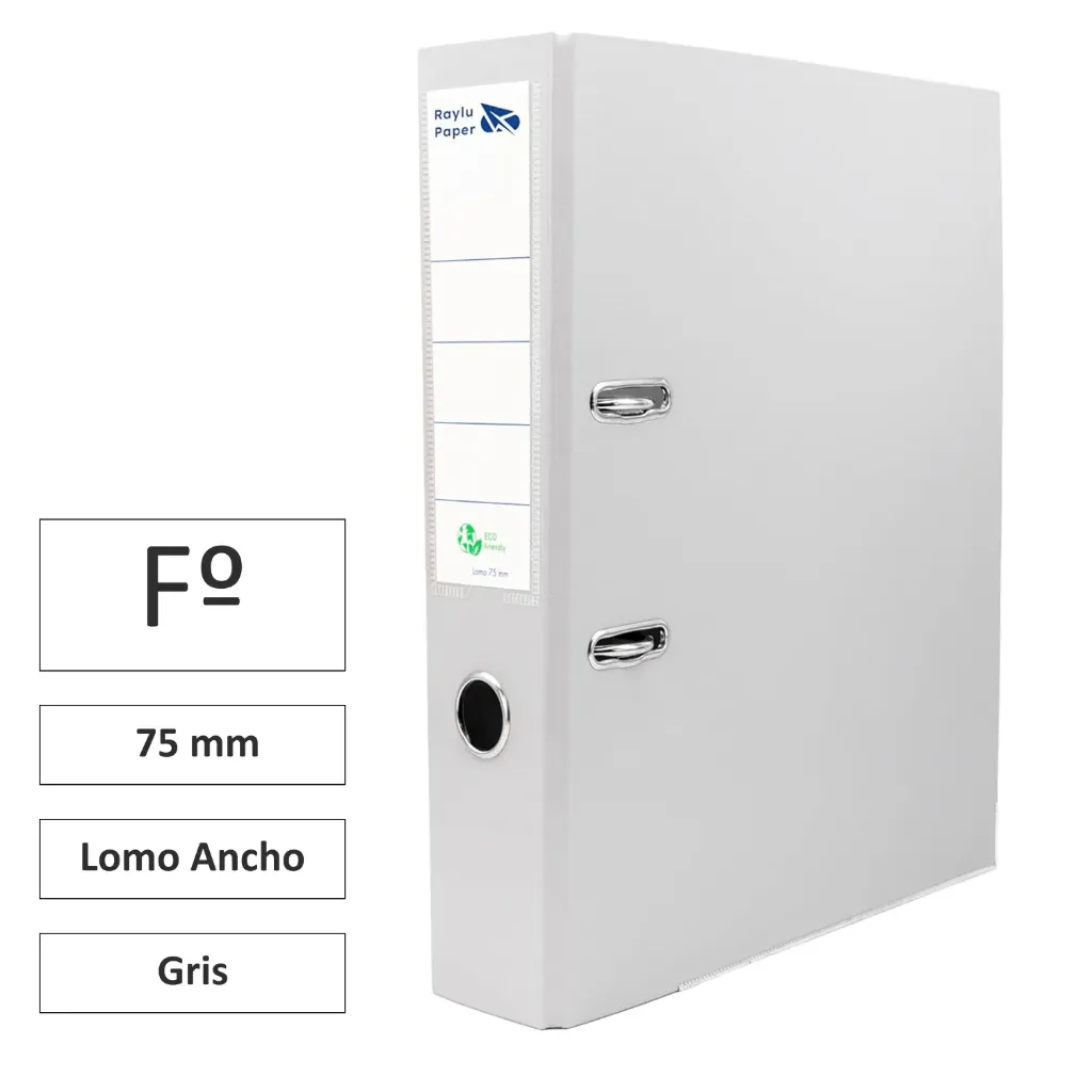[180062] ARCHIVADOR RADO Folio LOMO ANCHO 75mm GRIS