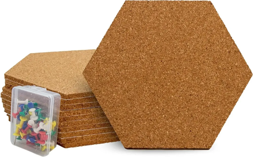 [702416] CORCHO HEXAGONAL PARA PARED AUTOADHESIVO 10u