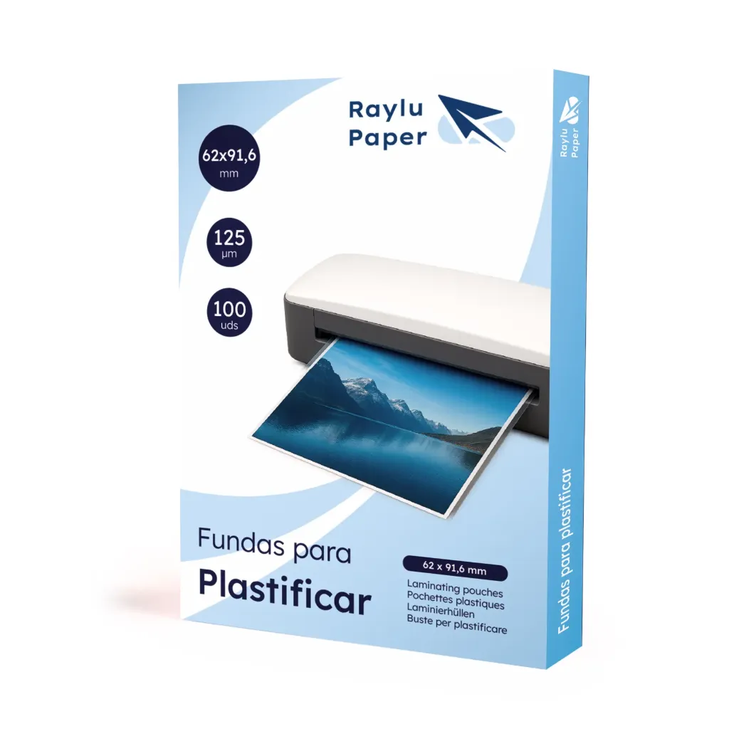 [220198] FUNDAS DE PLASTIFICAR 62x91 RAYLU 125 MICRAS 100u