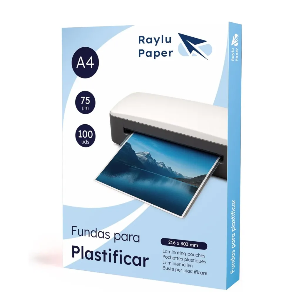 [248576] FUNDAS DE PLASTIFICAR A4 RAYLU 75 MICRAS 100u