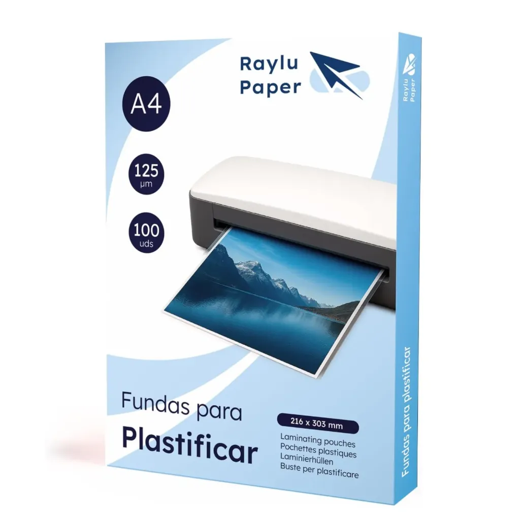 [220417] FUNDAS DE PLASTIFICAR A4 RAYLU 125 MICRAS 100u