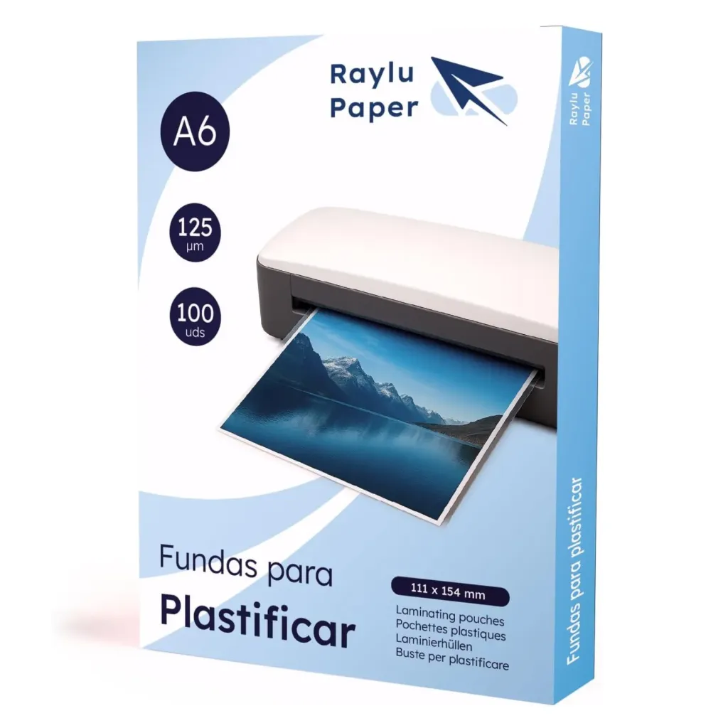 FUNDAS DE PLASTIFICAR A6 RAYLU 125 MICRAS 100u