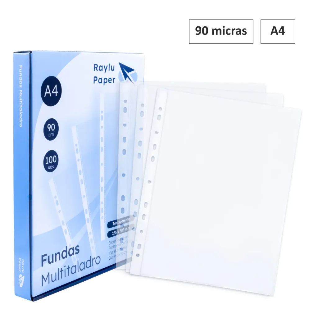 [180276] FUNDAS MULTITALADRO A4 CRISTAL 90 micras 100u