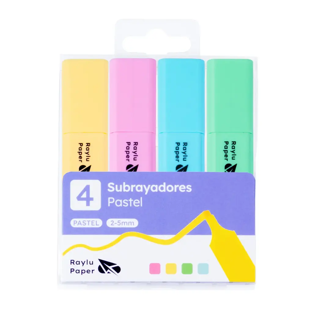 [081534] MARCADOR FLUORESCENTE RAYLIGHT PASTEL Pack 4 COLORES