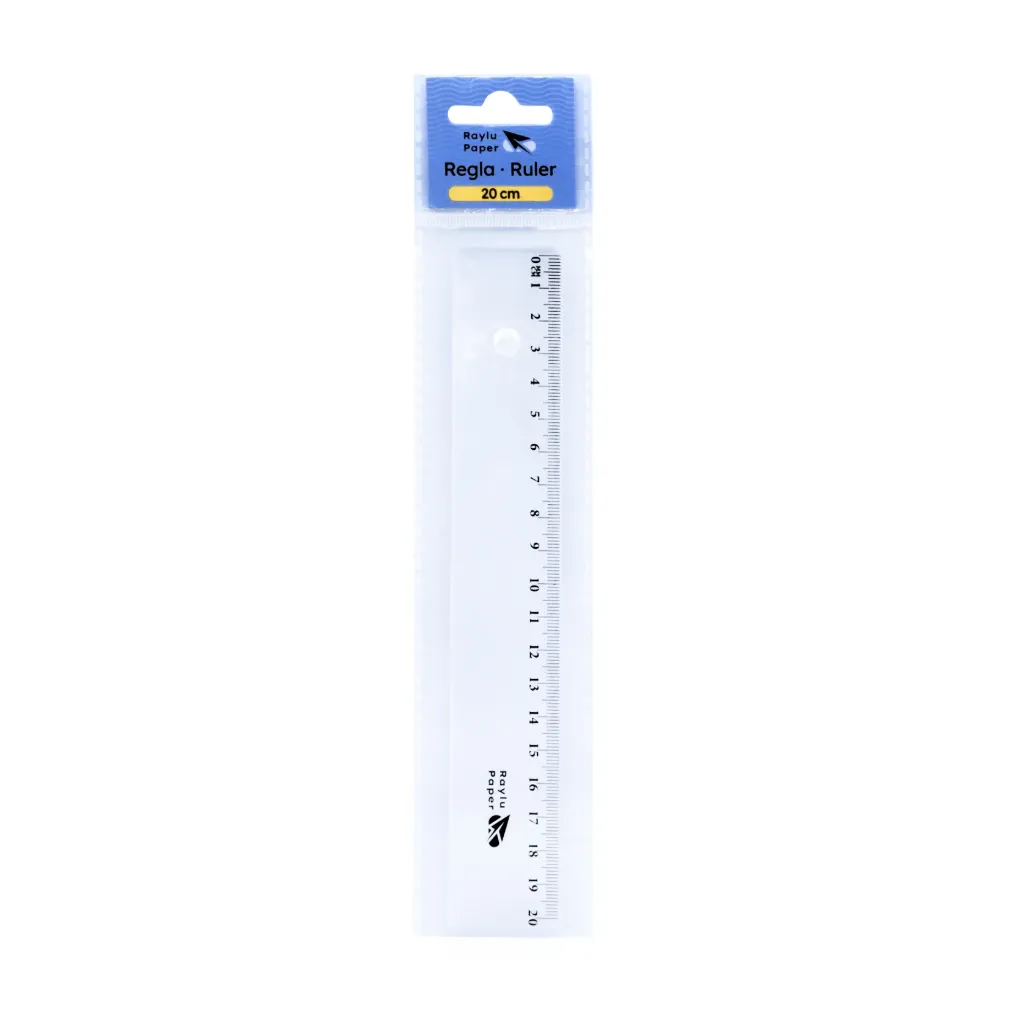 [600352] REGLA ESCOLAR CRISTAL 20cm