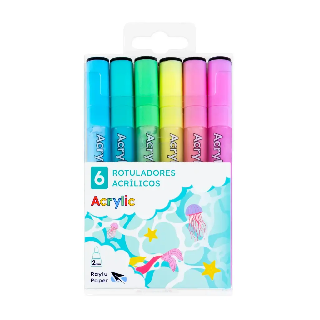 ROTULADOR ACRÍLICO ESTUCHE 6 COLORES PASTEL