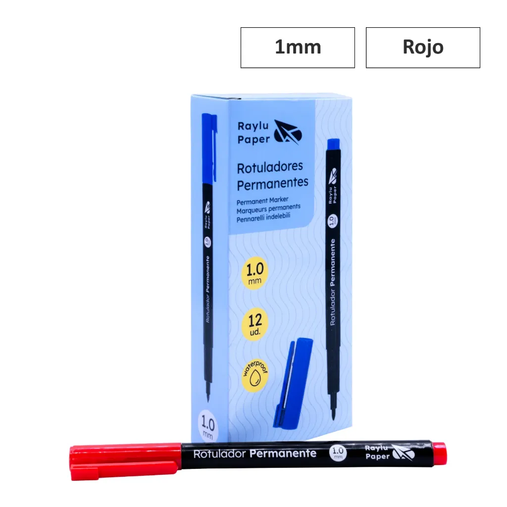 [080508] ROTULADOR PERMANENTE ULTRAINK PUNTA MEDIA 1.0mm ROJO