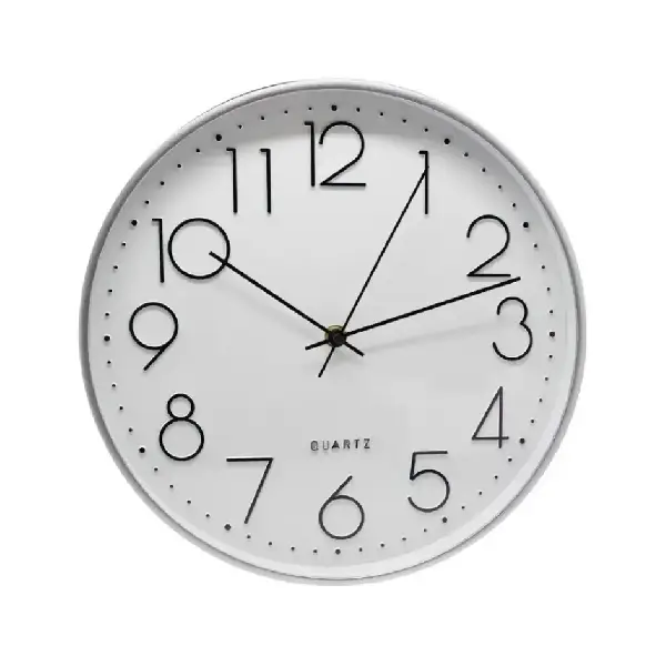 RELOJ OFICINA PLATA 30cm
