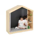 CASITA SENSORIAL DE CALMA Y JUEGO CON PIZARRA Y ESPEJO