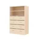 MUEBLE ALTO 80 CON 2 HUECOS ABIERTOS Y 8 CAJONES