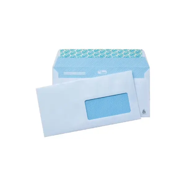 [001329] SOBRE AMERICANO 115x225 BLANCO VENTANA DERECHA Caja 500u
