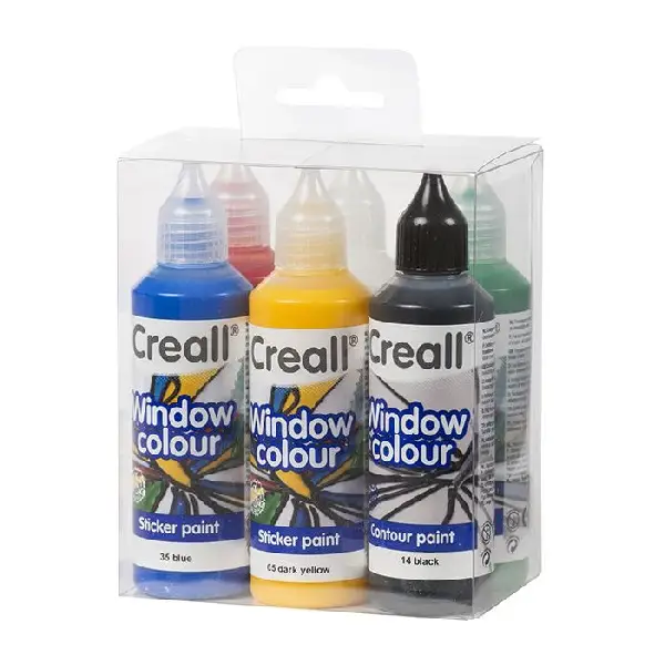 PINTURA PARA CRISTAL EFECTO PEGATINA 6 COLORES