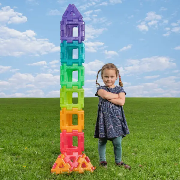 CONSTRUCCIÓN GIGANTE POLYDRON TRASLÚCIDO 60 Piezas
