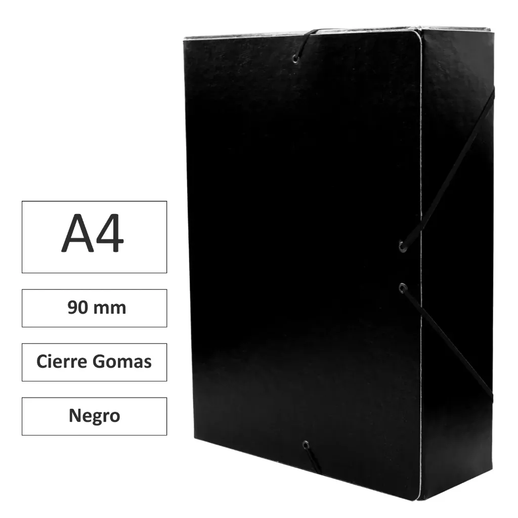 [180174] CARPETA PROYECTO CARTÓN 9cm NEGRO