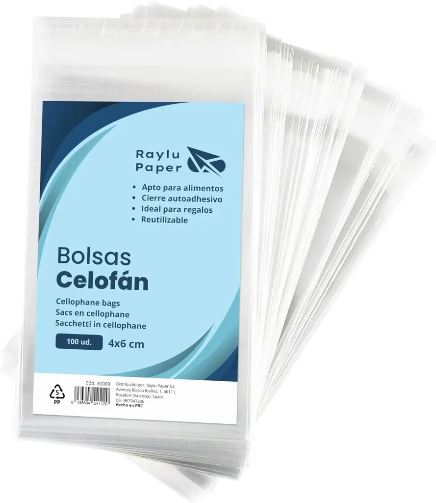 BOLSA DE CELOFÁN TRANSPARENTE 4x6cm Pack 100u