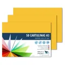CARTULINA A3 RAYLU AMARILLO CANARIO PAQUETE DE 50u