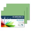 CARTULINA A3 RAYLU VERDE MANZANA PAQUETE DE 50u