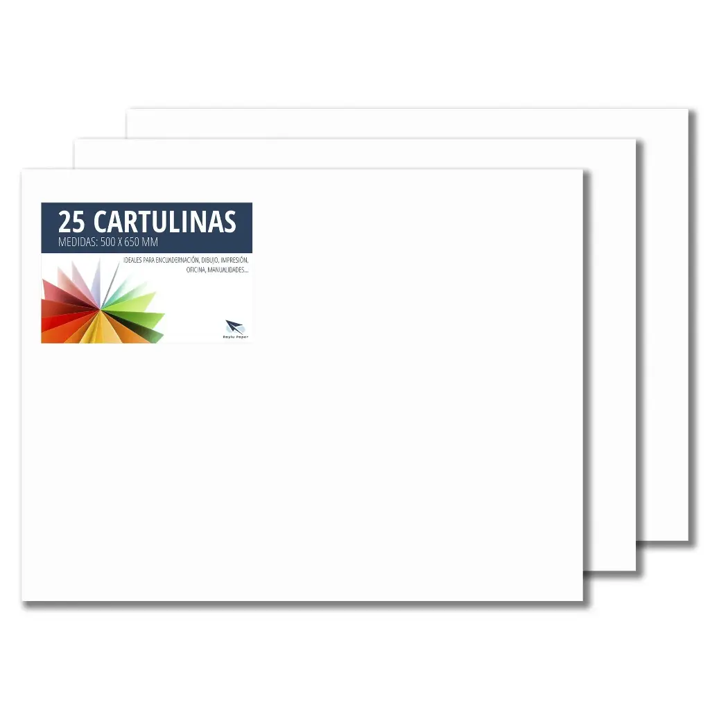 [630493] CARTULINA 50X65 RAYLU BLANCA PAQUETE DE 25u