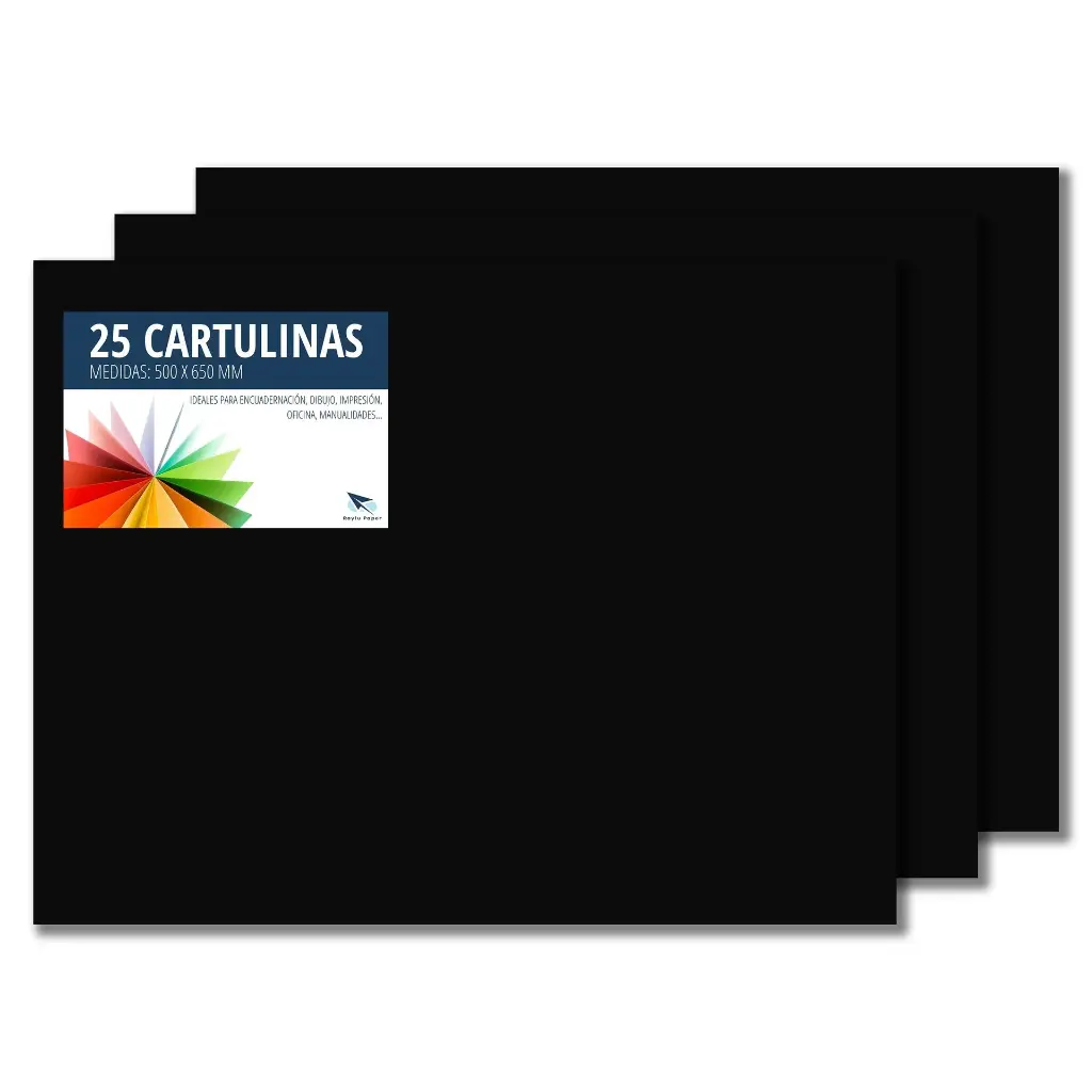 [630506] CARTULINA 50X65 RAYLU NEGRO PAQUETE DE 25u