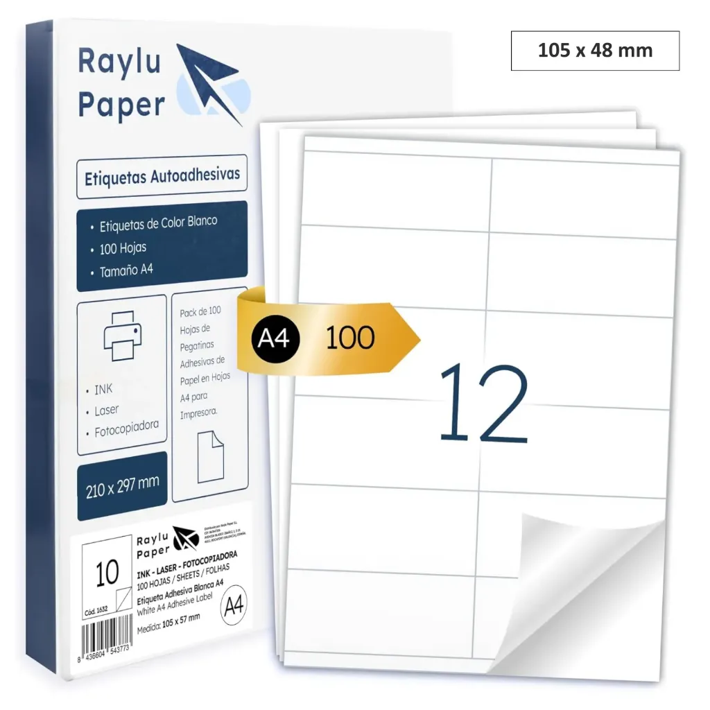 ETIQUETA AUTOADHESIVA RAYLU 105x48 CAJA 100h