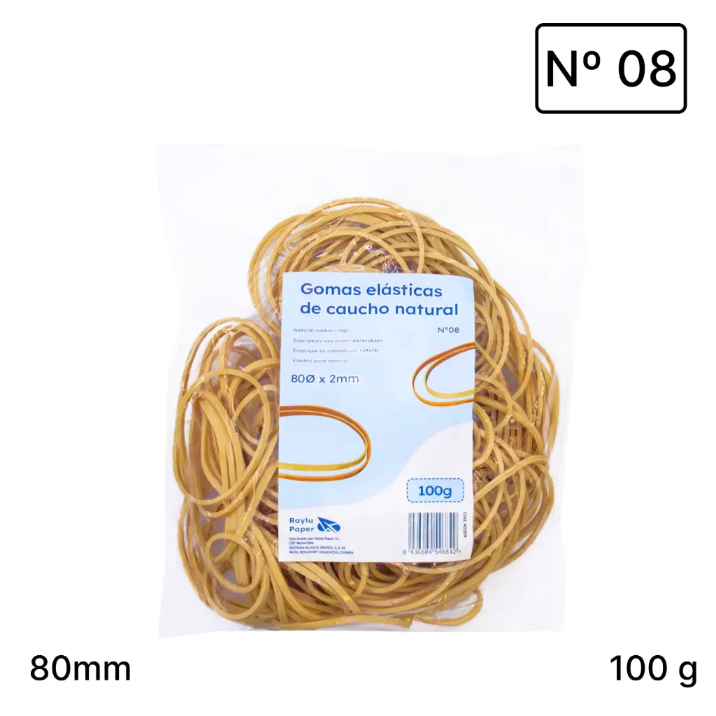 GOMAS ELÁSTICAS Ø80x2mm BOLSA 100gr