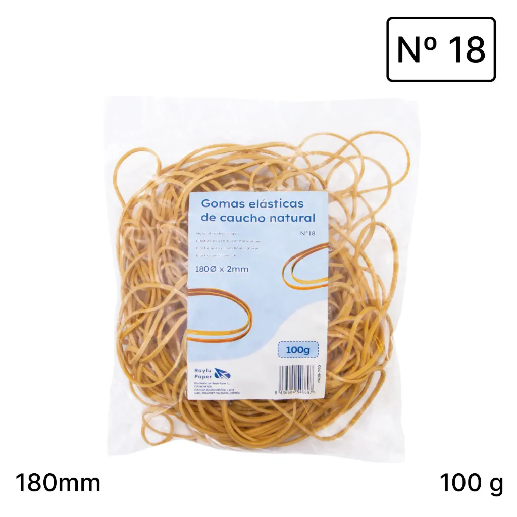 GOMAS ELÁSTICAS Ø180x2mm BOLSA 100gr