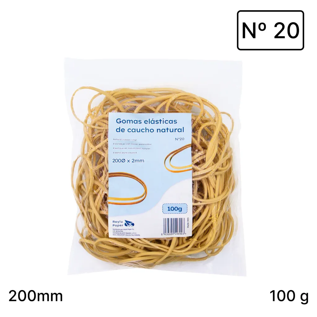 GOMAS ELÁSTICAS Ø200x2mm BOLSA 100gr