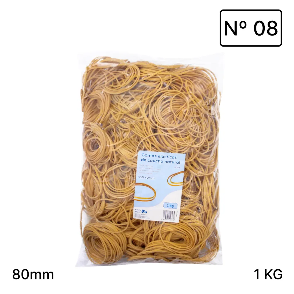 GOMAS ELÁSTICAS Ø80x2mm BOLSA 1Kg