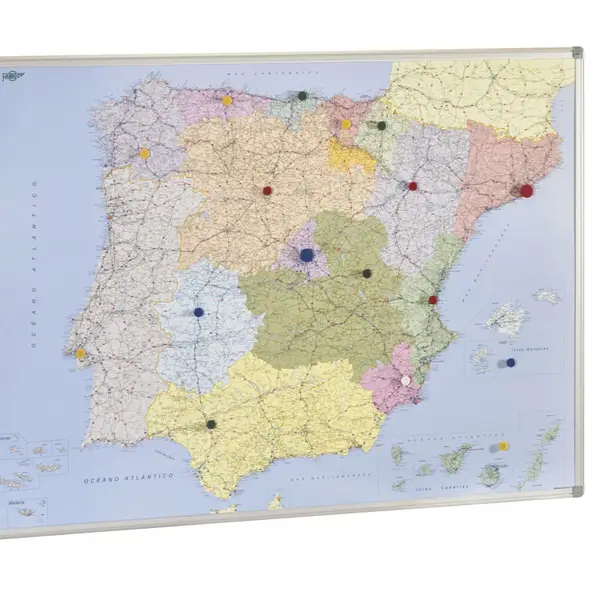 MAPA DE ESPAÑA MAGNÉTICO MARCO ALUMINIO