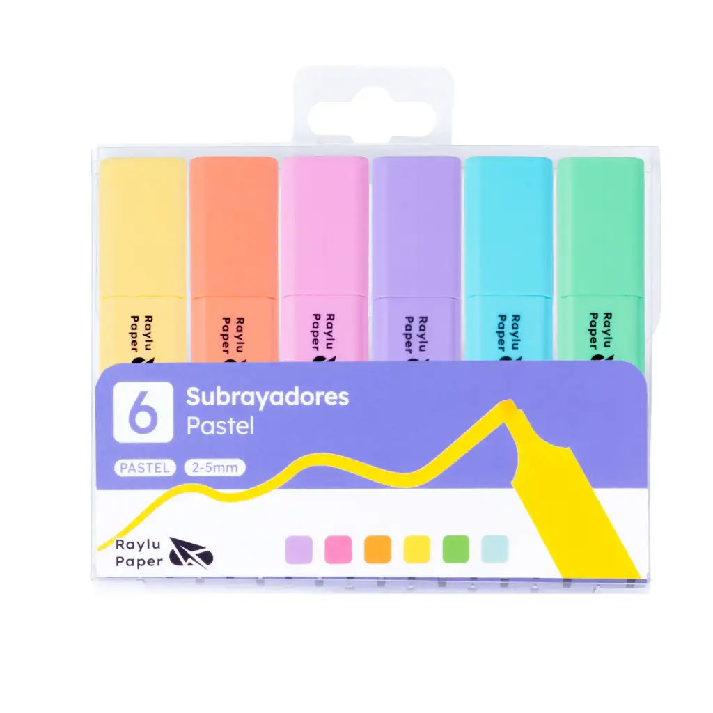 [081535] MARCADOR FLUORESCENTE RAYLIGHT PASTEL Pack 6 COLORES