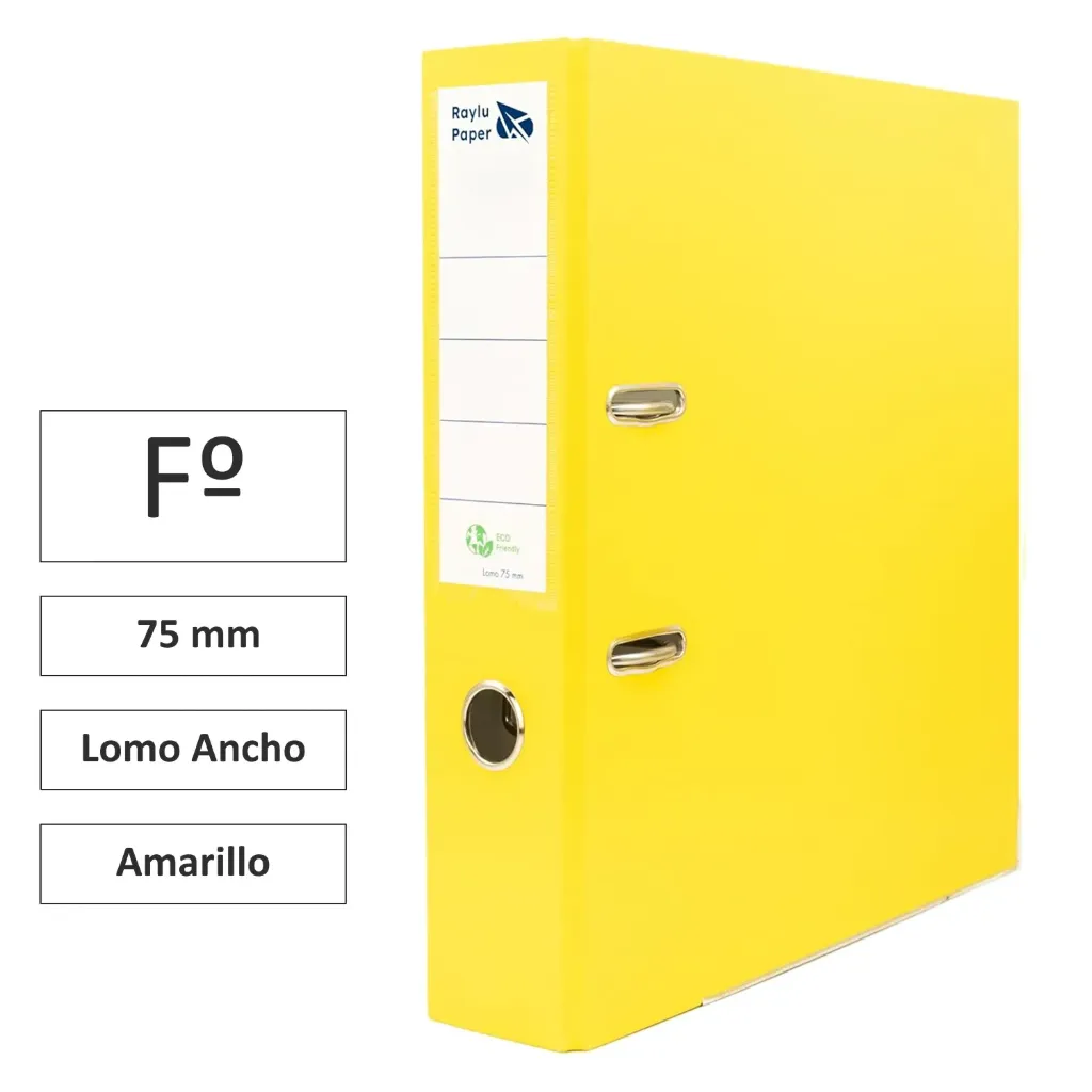 [180061] ARCHIVADOR RADO Folio LOMO ANCHO 75mm AMARILLO
