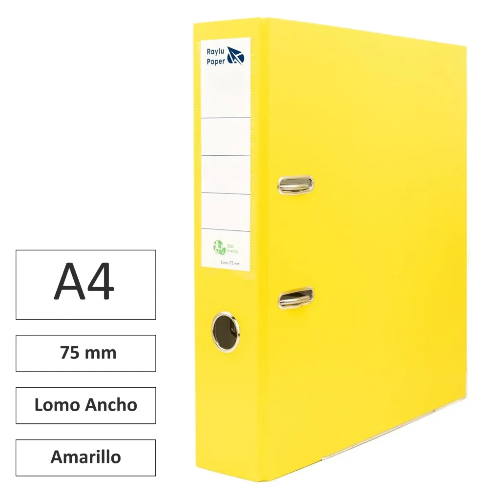 [180381] ARCHIVADOR RADO A4 LOMO ANCHO 75mm AMARILLO