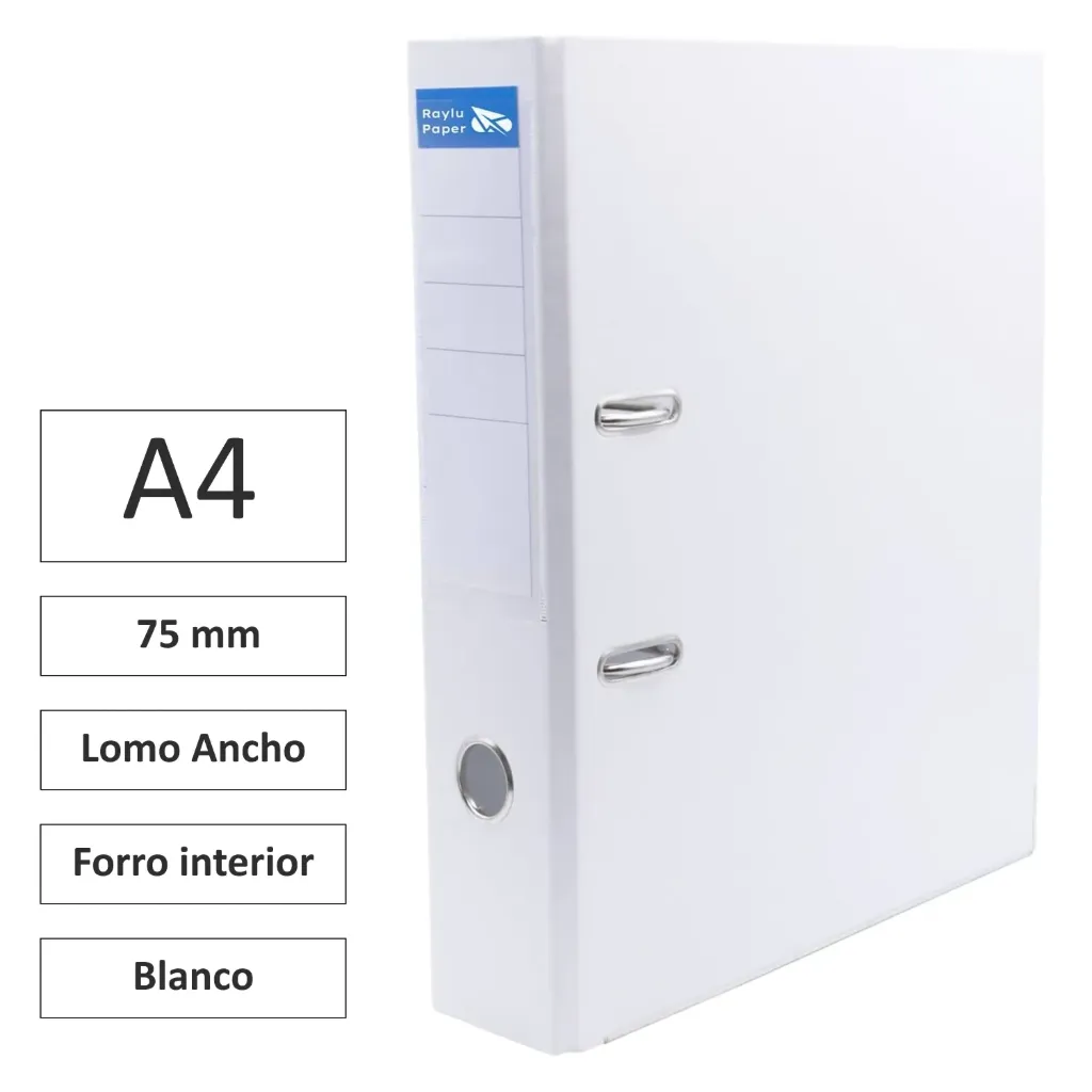 [180755] ARCHIVADOR RADO A4 LOMO ANCHO 75mm BLANCO