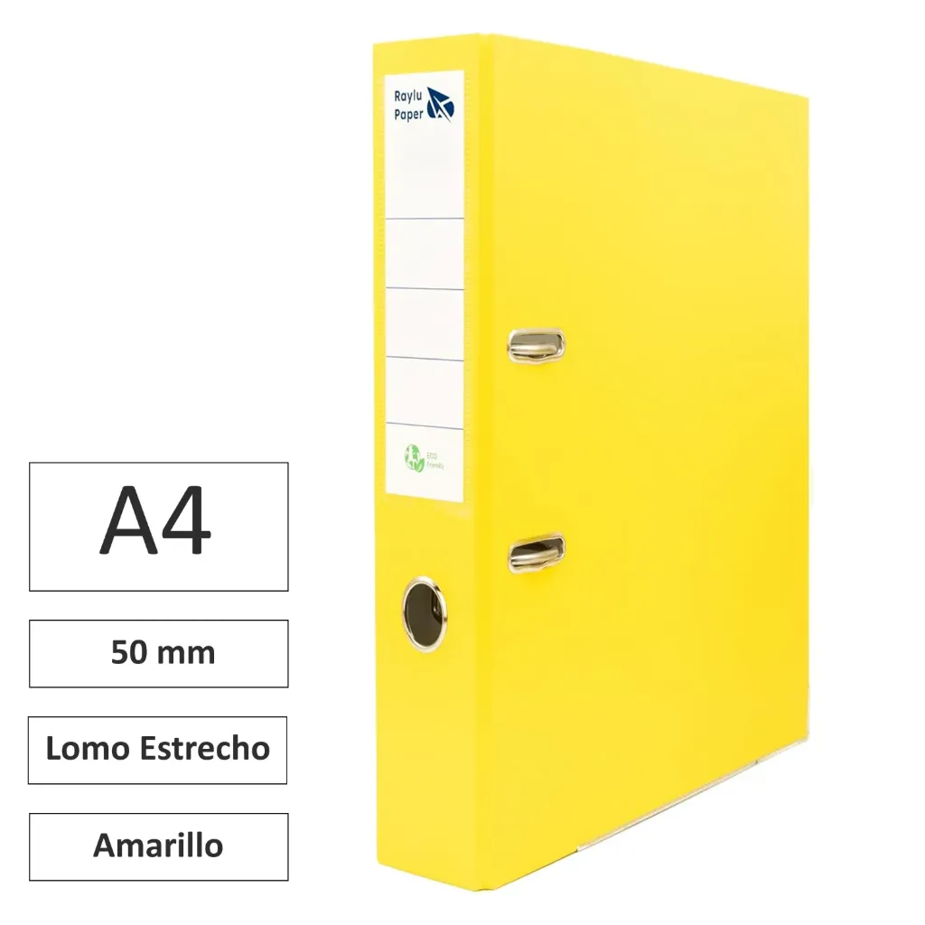 [180375] ARCHIVADOR RADO A4 LOMO ESTRECHO 50mm AMARILLO