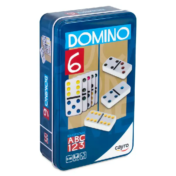 [73696] DOMINÓ DE COLORES DOBLE 6 - ESTUCHE METAL