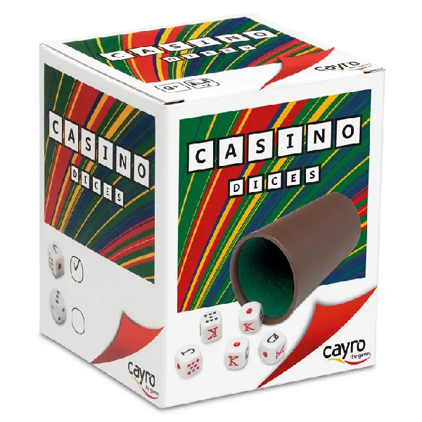 [74376] CUBILETE FORRADO + 5 DADOS DE POKER