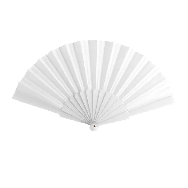 ABANICO DE TELA PLÁSTICO BLANCO